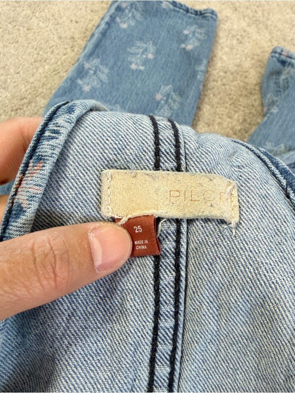 Pilcro Light Blue Distressed Denim Overalls Jumpsuit - Picture 9 of 16